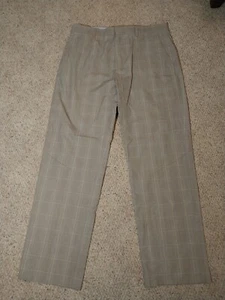 Banana Republic Plaid Beige Dress Pants Mens 35x32 Modern Fit - Picture 1 of 5