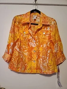 Chaqueta corta transparente Ruby Road para mujer talla 8 naranja/blanco nueva con etiquetas - Imagen 1 de 15