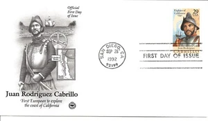 US Scott #2704, First Day Cover 9/28/92 San Diego Single Cabrillo - Picture 1 of 1