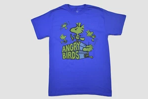 Peanuts Mens Woodstock Kicking Angry Funny Blue Shirt New S, L, XL - Picture 1 of 5