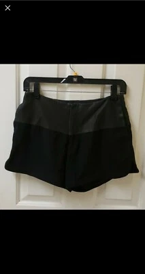 Pantalones Cortos Rag & Bone Mixed Media Cuero Cordero Negro TALLA 2 Poste Cruzado Foto 1 de 4