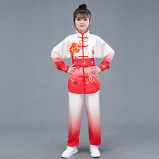 Girls Boys Outfit Top Pants Set Stage Training Set Chinese Style Dragon Pattern