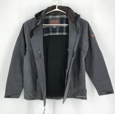 Rugged Elements Mens Jacket XL Gray Full Zip Wind Water Resistant Hooded Lined - Image 1 of 4