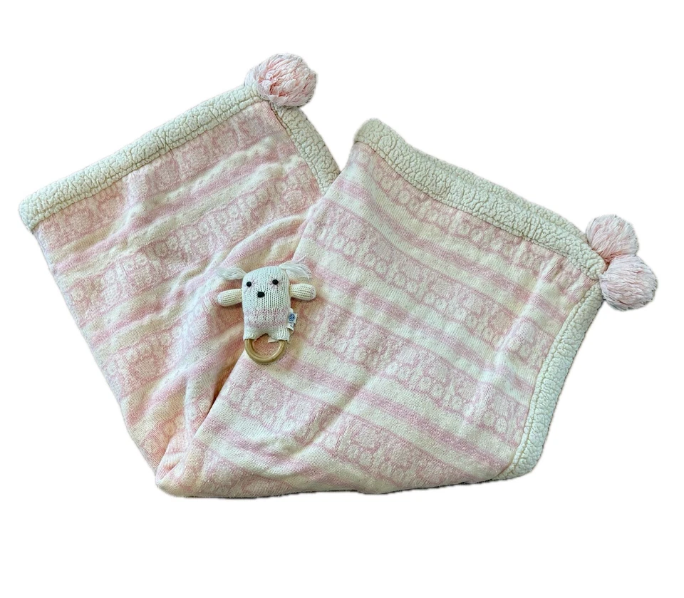 Pottery Barn Niños Cochecito de Bebé Rosa Tejido Stoller Manta Crema Sherpa 30”x40” Foto 1 de 4