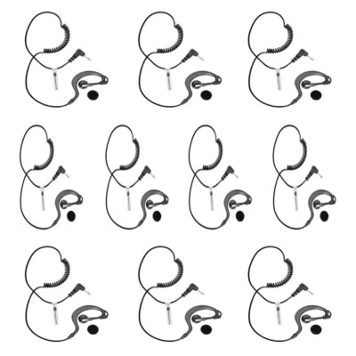 Pack Of 10 LISTEN ONLY G SHAPE SOFT Security EARPIECE FOR 2 PIN HYTERA RADIO - Image 1 of 3