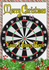 Dart Board And Darts ptcc51 Xmas Christmas card A5 Personalised Greeting Cards - Picture 1 of 1