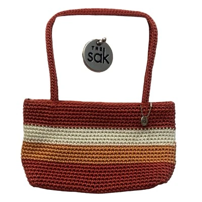 The SAK 经典迷你镂空手提包钱包秋色时尚波西米亚 Cottagecore 5x9 — 第 1/4 张图片