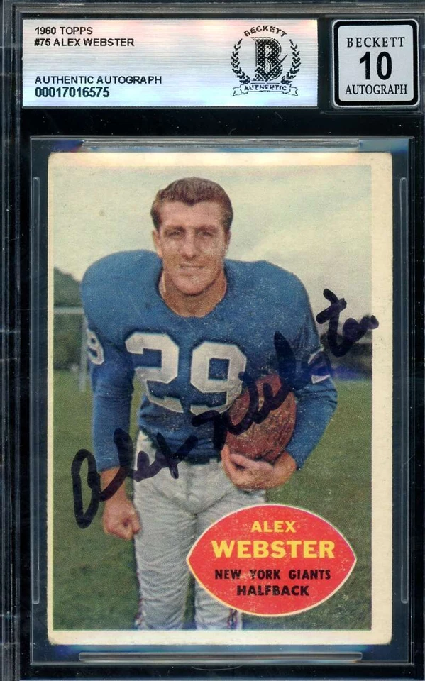 Alex Webster Gem Mint 10 Beckett BAS Signed 1960 Topps Autograph - Image 1 of 2