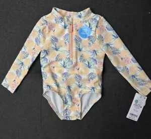 Carter’s Pineapple Long Sleeve Rash Guard Baby Girl Bathing Suit Size 6 Months  - Picture 1 of 2