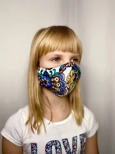 Designer Fabric Facemask with wire, washable, 4-layer, non-woven inner layer - Picture 1 of 2