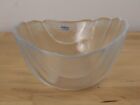 Nybro Sweden 8" Crystal Art Glass Bowl By Paul Isling Shell Clear Textured