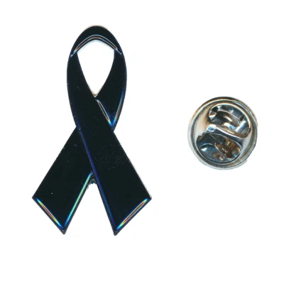 HEGIBAER Black Bow Symbol Mourning Keepsake Precious Metal Button Pin Badge 0965