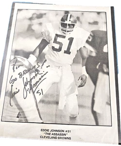 Foto firmada - NFL Cleveland Browns Eddie Johnson #51 - Foto de colección de coleccionistas - Imagen 1 de 2