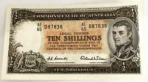 AUSTRALIA 1954 . TEN 10 SHILLINGS BANKNOTE . COOMBS / WILSON - Picture 1 of 2