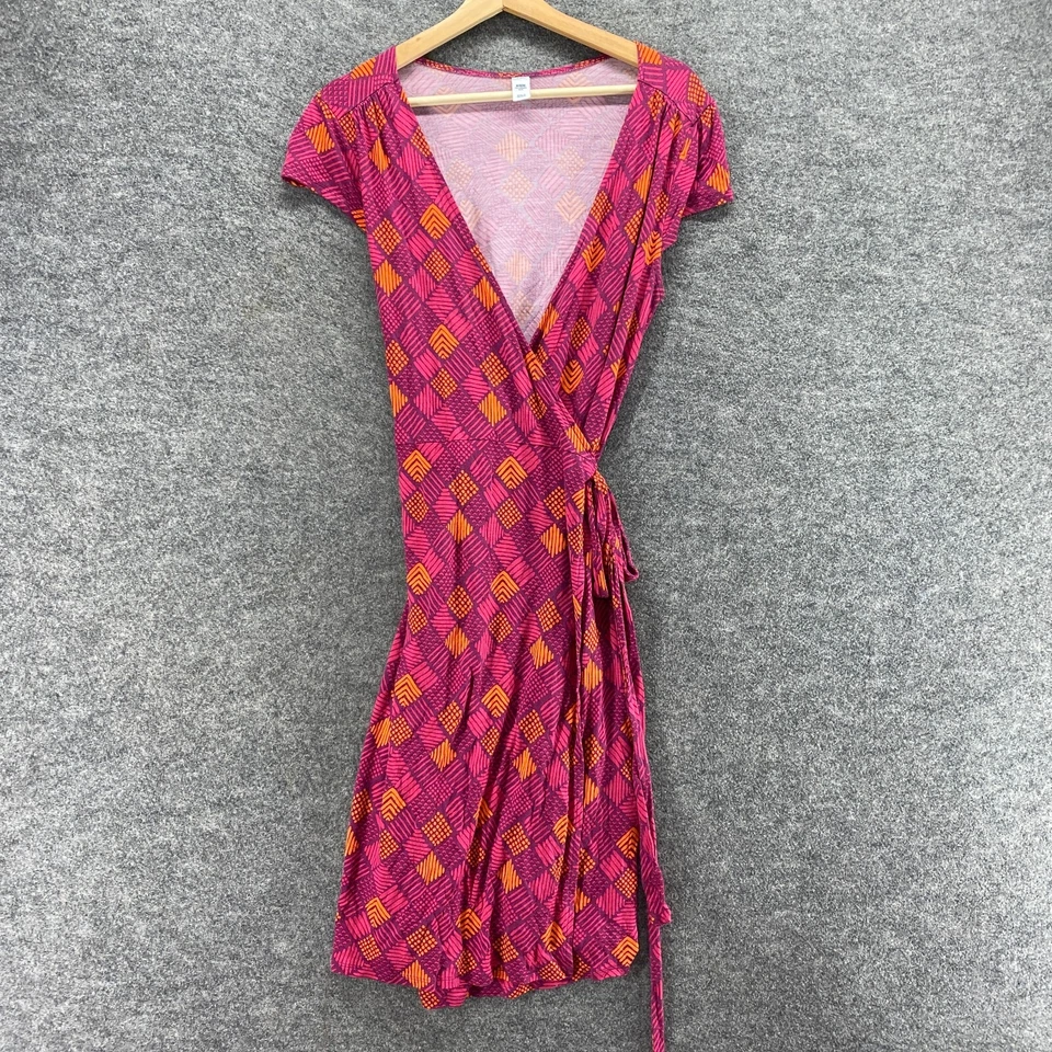 Vestido Antiguo Azul Marino Para Mujer M Mediano Púrpura Funda Geométrica Midi Cuello en V Cinturón Rayón Foto 1 de 4