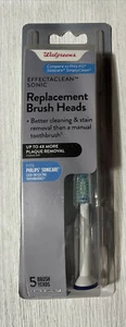 Walgreens EFFECTACLEAN SONIC 5-Replacement Brush Heads. NEW. Sonicare Compatible - Picture 1 of 1