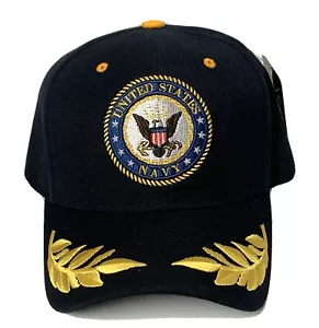 CAPPELLO BERRETTO CON LICENZA RICAMATO MARINA AMERICANA USN INSIGNIA LOGO EMBLEMA FOGLIA DI QUERCIA - Foto 1 di 3
