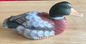 Vintage handbemalte massive Harz Stockente dekorative Köder 9”x3”x2 1/2” - Bild 1 von 6