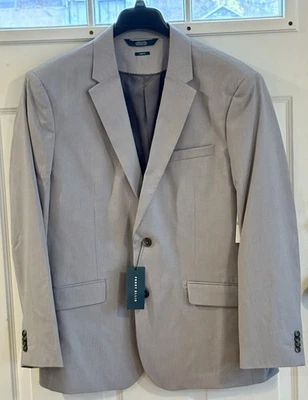 Blazer masculino Perry Ellis cinza claro jaqueta terno tamanho 46 curto. Novo com etiquetas - Imagem 1 de 4