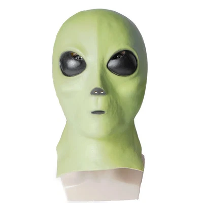 Máscaras faciales de látex grises OVNI para hombres para fiesta de Halloween adulto verde alienígena máscara completa Foto 1 de 4