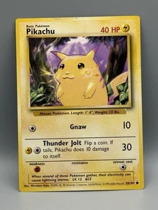 Tarjeta promocional grande Pokemon JUMBO/A5 6”x8” Pikachu 58/102 - 2000 original - Imagen 1 de 4