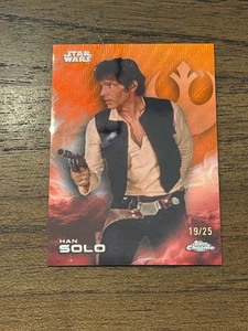 2025 Topps Chrome Star Wars Han Solo Orange Wave 19/25/25 #58 - Imagen 1 de 2