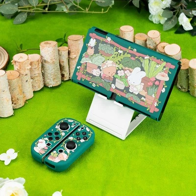 GeekShare Protective Shell  Slim Cover for Nintendo Switch OLED Bunny Garden - Image 1 of 4