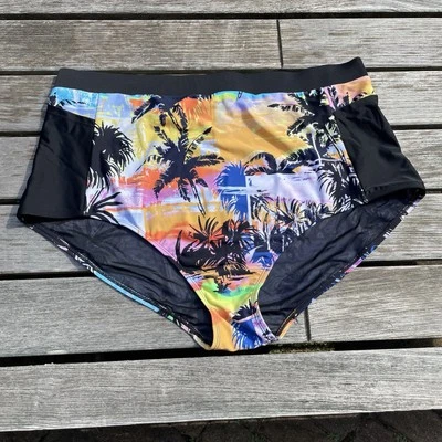 3 Torrid Multi Tropical High Waist One Piece Swimsuit Bottom 3X Pockets Beach - Image 1 of 4