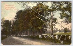 Postal de valla de pared de piedra de Nashville Tennessee 1914 en hermosa Harding Road - Imagen 1 de 2