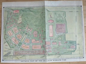 Official ground plan/map World's Fair St. Louis, from 1903 Peerless World Atlas - Picture 1 of 2
