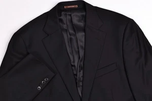 Vintage Peter Millar Solid Black Wool Blazer Jacket 40 L - Picture 1 of 13