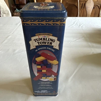 Game - Collectors Rainbow Jumbling Tower 48 Wood Pieces And Dice Unused - Image 1 of 4