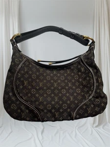 Louis Vuitton Monogram Mini Lin Manon MM M95619 Marrone Classico Preppy Data Codice - Foto 1 di 24