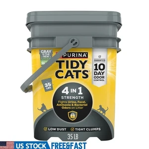4-in-1 Clumping Cat Litter Low Dust Odor Control 35 lb Scoopable Natural Clay US - Foto 1 di 9