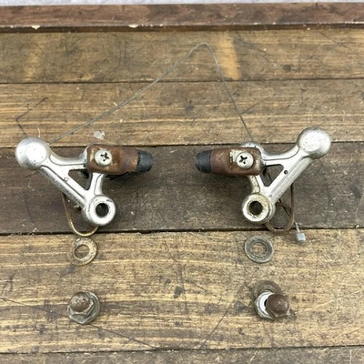 Vintage Cantilever Brake Arms Set 50s 60s 70s Bicycle w/ Pads Straddle Cable - Image 1 of 4