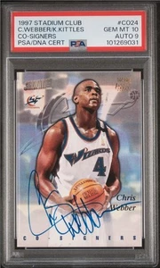 1997-98 Stadium Club Co-Signers Chris Webber Kerry Kittles Auto HOF PSA 10 POP 2 - Bild 1 von 5