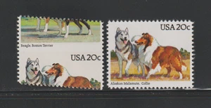 US EFO ERROR Stamps #2100 Malamute, Collie Dogs: Huge Angled Misperf! MNH - Picture 1 of 2