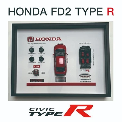 本田思域 FD2 R 型展示架 1: 64 压铸模型汽车艺术礼品 JDM 装饰 — 第 1/4 张图片