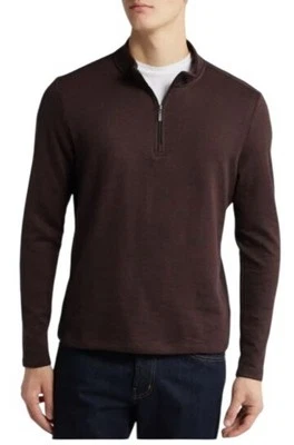 Robert Barakett Hombres Vino Tinto Media Cremallera Tejido Pullover Crestwood Camisa Talla XXL Nuevo Foto 1 de 4