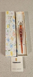 Schöner orangefarbener Tommasi Verti de Murano Glas Dip Stift verpackt. Neu - Bild 1 von 8