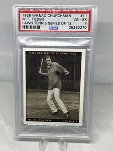 1928 Churchman Lawn Tennis (Large) #11 Bill Tilden PSA 4 (Total Pop 26)