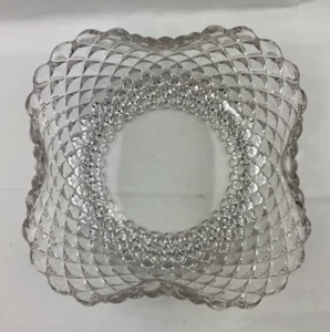 Vintage Ripley & Co. EAPG Roanoke Pattern 10" Clear Glass Square Bowl Folded Rim - Picture 1 of 7