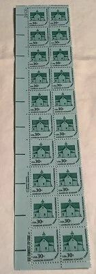 Block of 20 USPS 30-Cent Americana Issue Stamps s1606 MNH Morris Township School - Image 1 of 4