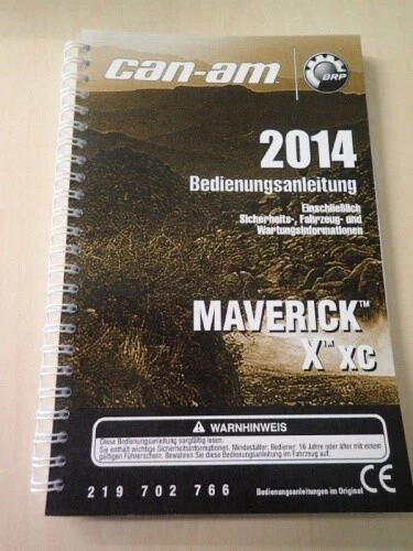 Can Am Bedienungsanleitung 2014 für Maverick X xc in deutsch - Bild 1 von 1