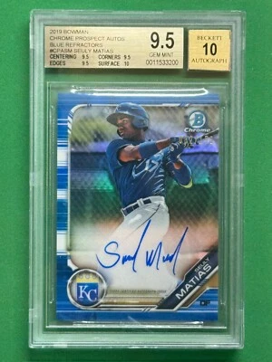 2019 Bowman Chrome #CPA-SM Seuly Matias Autograph Blue Refractor /150 BGS 9.5 - Image 1 of 2