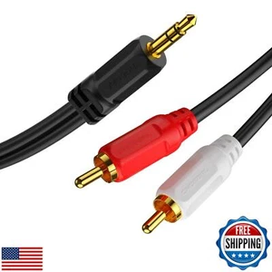 CHOSEAL 2RCA to 3.5mm Jack Cable RCA Audio AUX Cable for Smartphones MP3 DVD - Picture 1 of 5