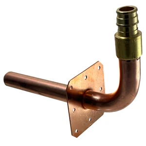 1 Pack STUB OUT ELBOW WITH NAIL FLANGE 1/2 PEX A TUBING 3 1/2" X 6" EXPANSION - Picture 1 of 5