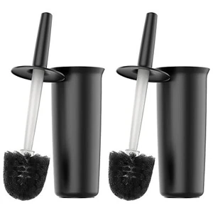 Brush Toilet Bowl Holder Bathroom Black 2 Pack Durable Polypropylene MR.SIGA - Picture 1 of 7