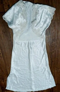 Vintage Jones New York Elfenbein Satin Bolero Nachthemd Peignoir Set Größe Medium  - Bild 1 von 14