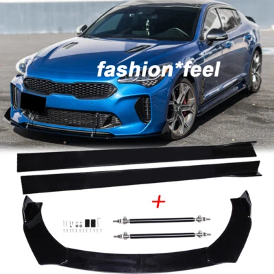For KIA Stinger GT Front Bumper Lip Splitter Side Skirts Strut Rods Body Kits - Image 1 of 4